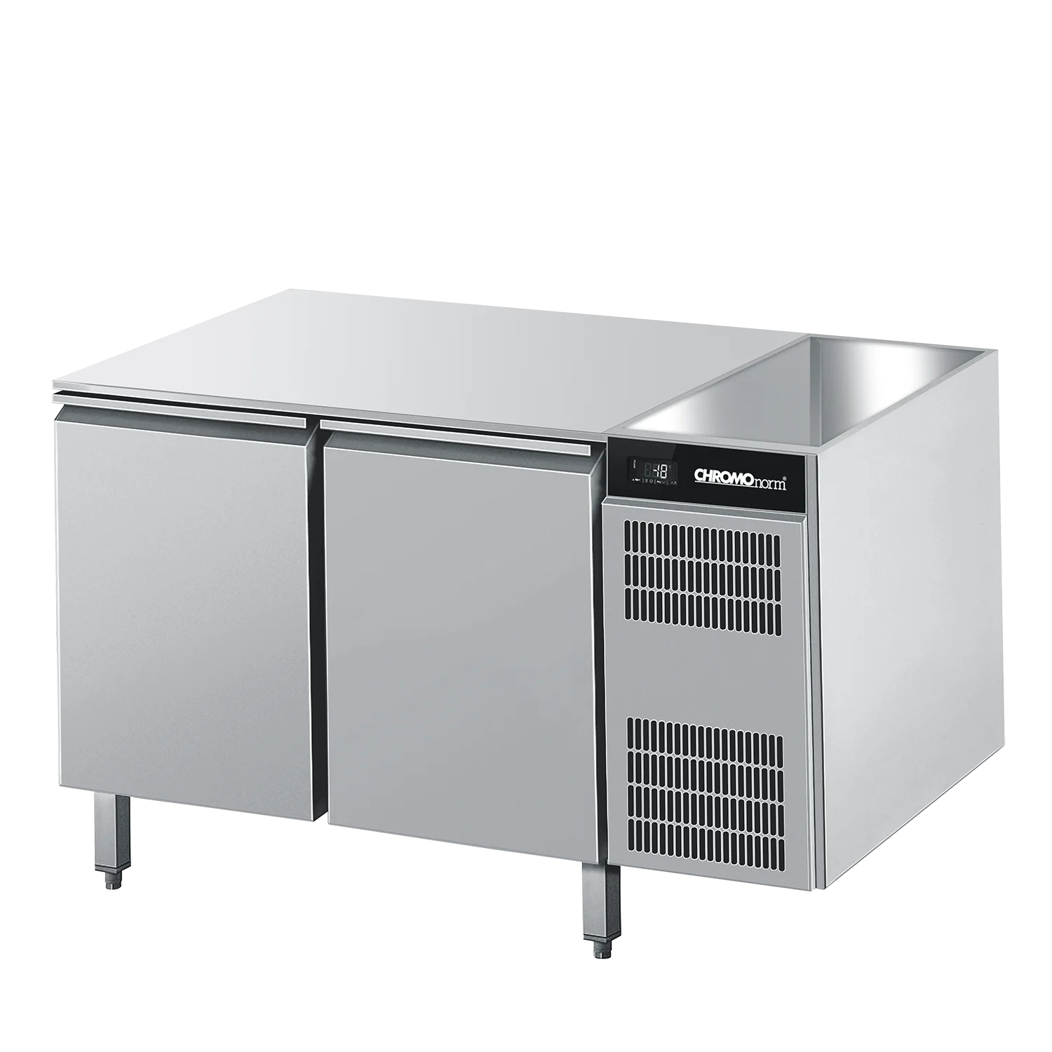 Bild von Tiefkühltisch GN 1/1, 2 Türen ohne Tischplatte, steckerfertig - 1200x680x800 mm