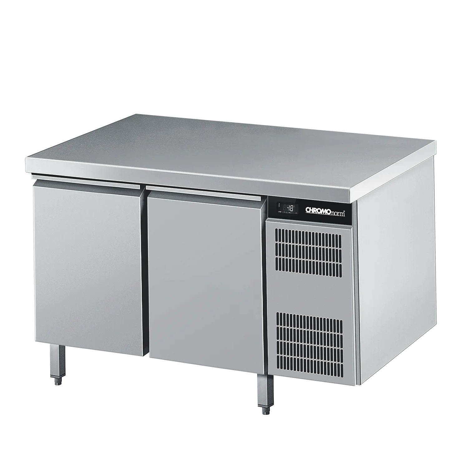Bild von Tiefkühltisch GN 1/1, 2 Türen mit Tischplatte allseits ab, steckerfertig - 1250x700x850 mm