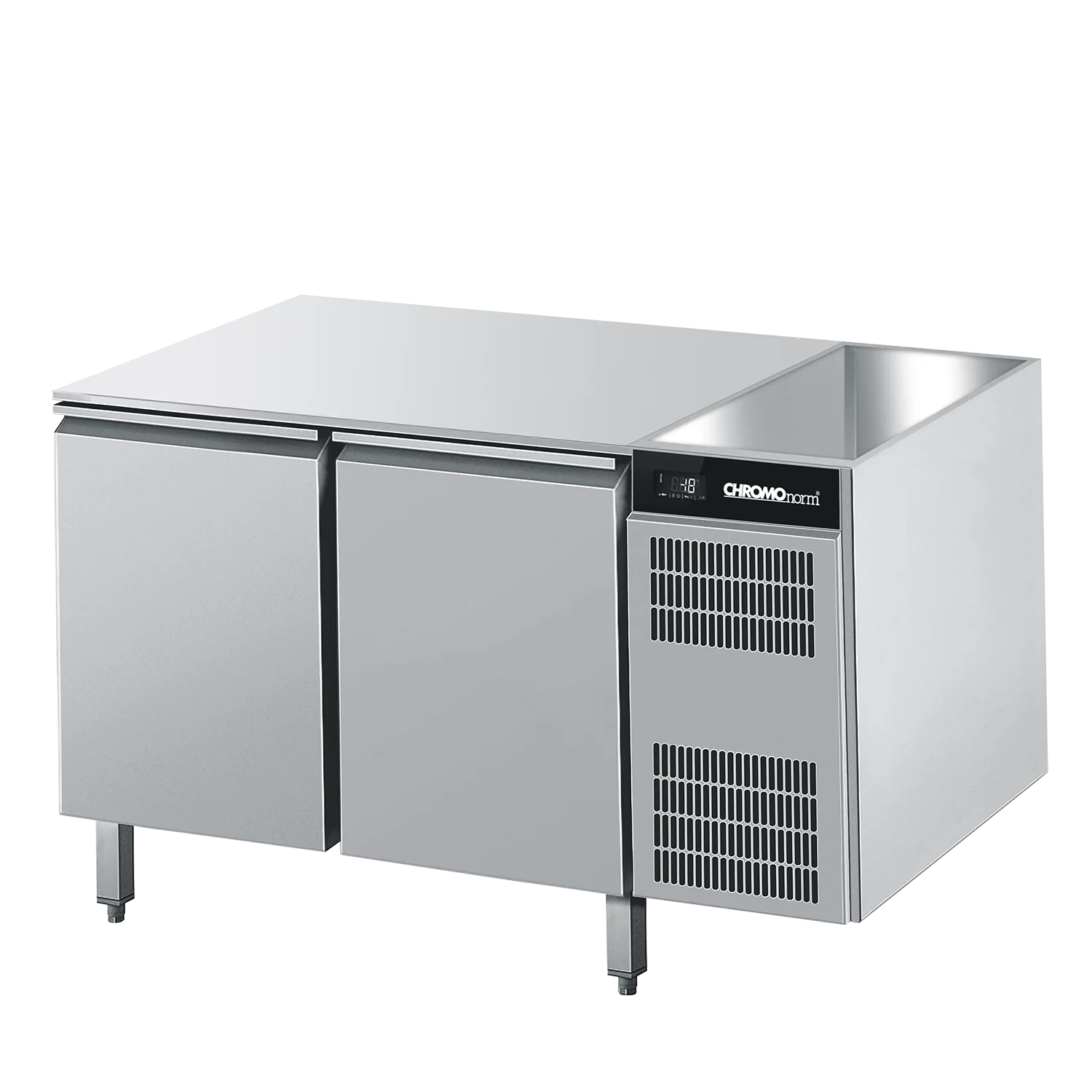 Bild von Bäckerei-Tiefkühltisch EN4060, 2 Türen ohne Tischplatte, steckerfertig - 1350x780x800 mm