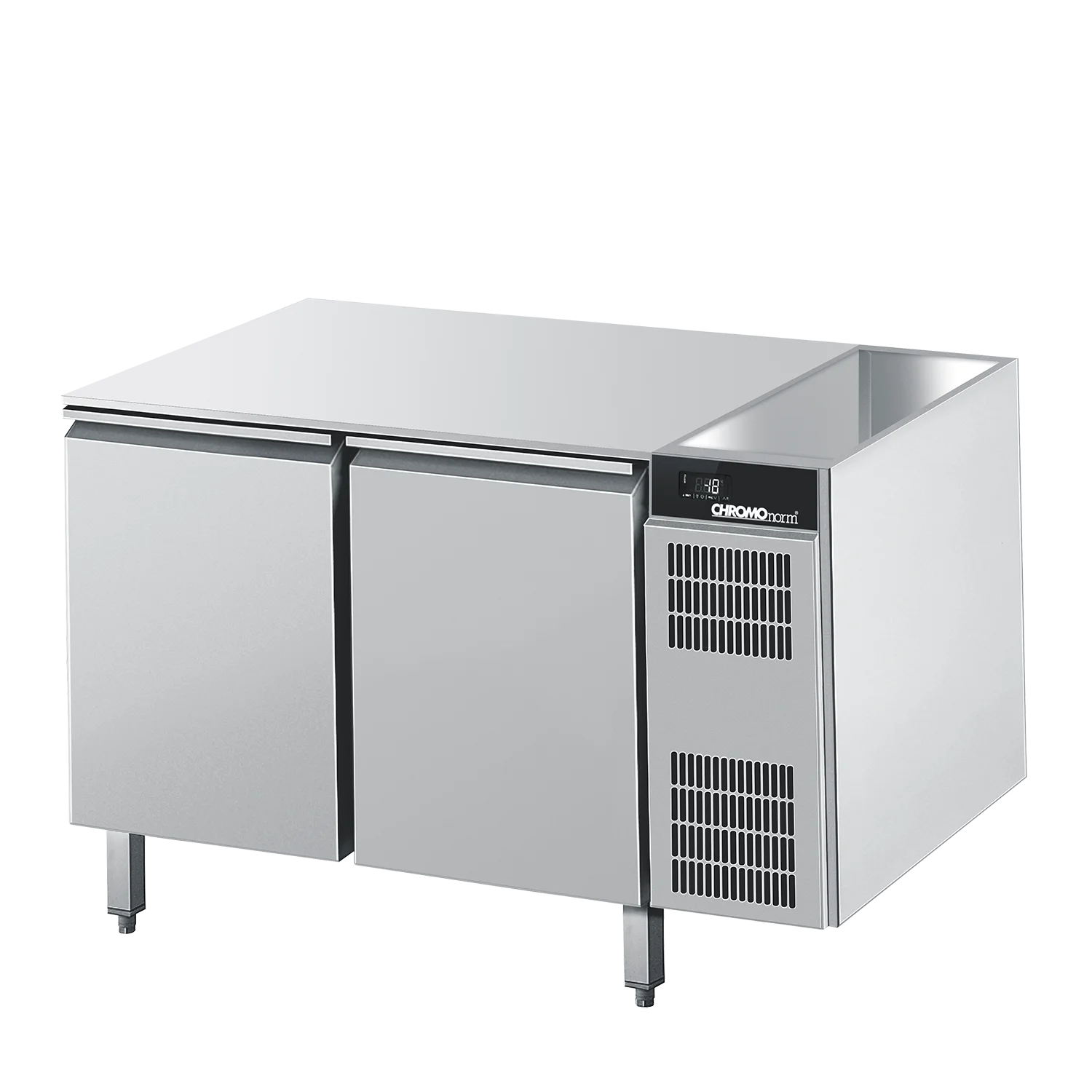 Bild von Tiefkühltisch GN 1/1, 2 Türen ohne Tischplatte, Zentralkühlung - 1100x680x800 mm