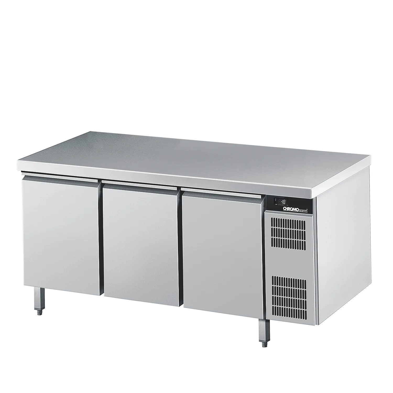 Bild von Tiefkühltisch GN 1/1, 3 Türen mit Tischplatte allseits ab, Zentralkühlung - 1625x700x850 mm