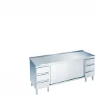 Bild von Arbeitsschrank mit Schiebetüren und Schubladenblöcken, mit Tischplatte - 1800x600x850/900 mm