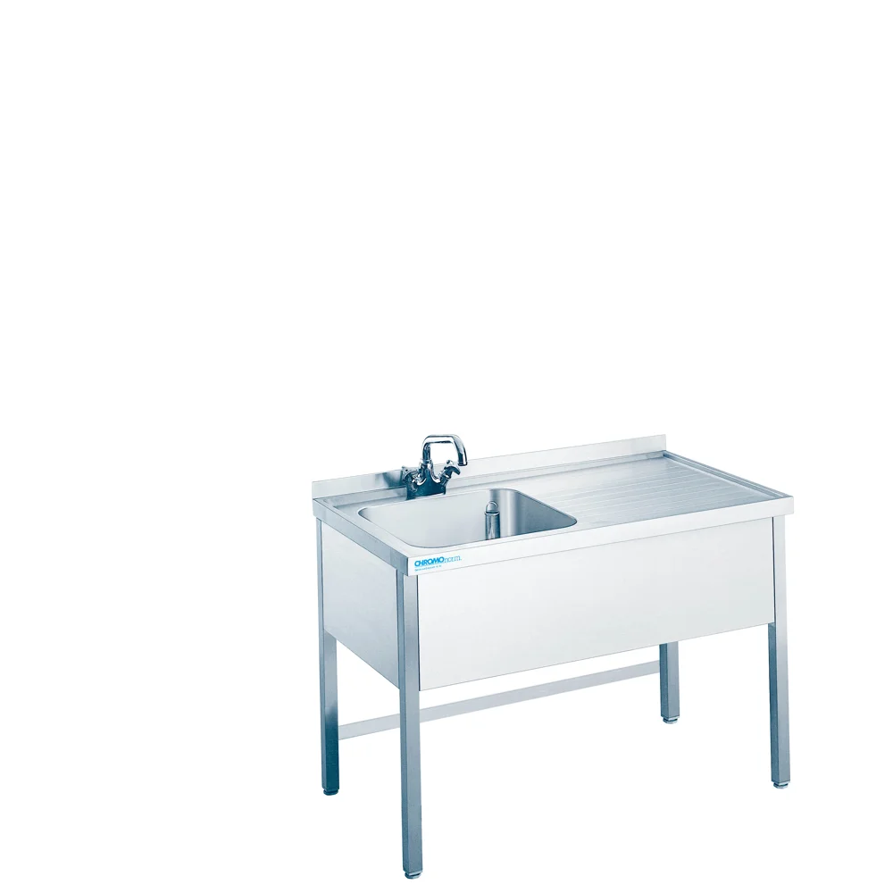 Bild von Spültisch mit 1 Becken links, offen - 1200x600x850/900 mm