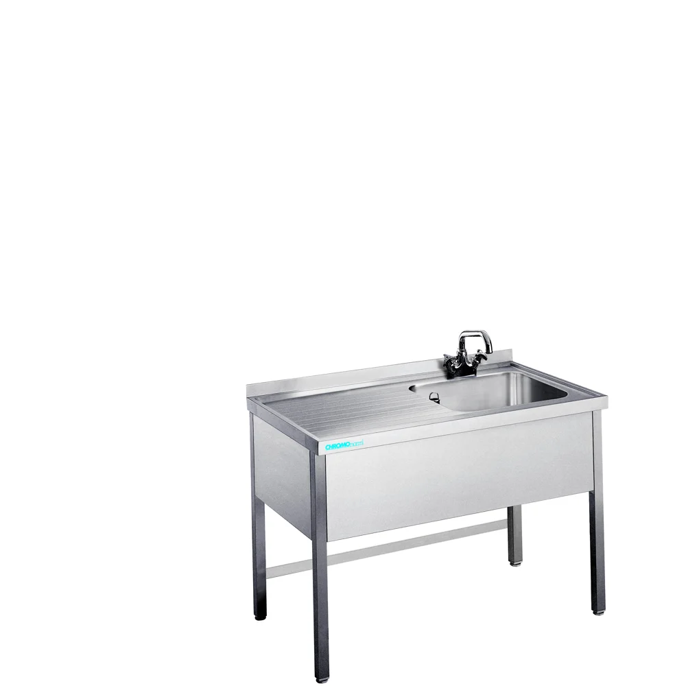 Bild von Spültisch mit 1 Becken rechts, offen - 1200x600x850/900 mm