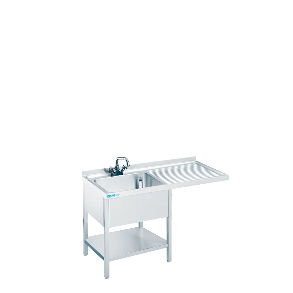 Bild von Spülcenter mit 1 Becken links und Zwischenboden - 1200x600x850/900 mm