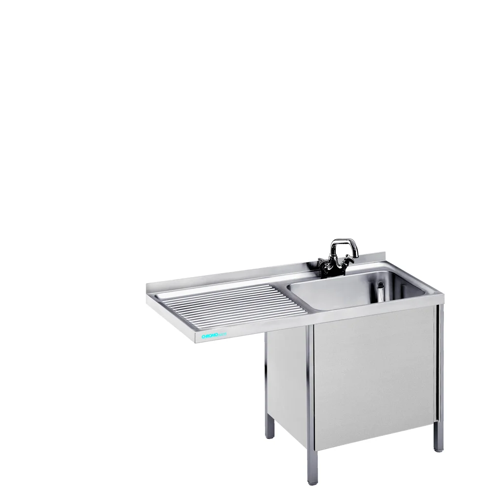 Bild von Spülcenter mit 1 Becken rechts und Flügeltüren - 1200x600x850/900 mm