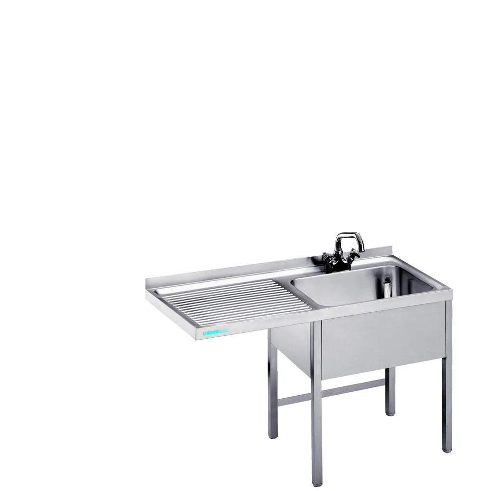 Bild von Spülcenter mit 1 Becken rechts, offen - 1200x600x850/900 mm