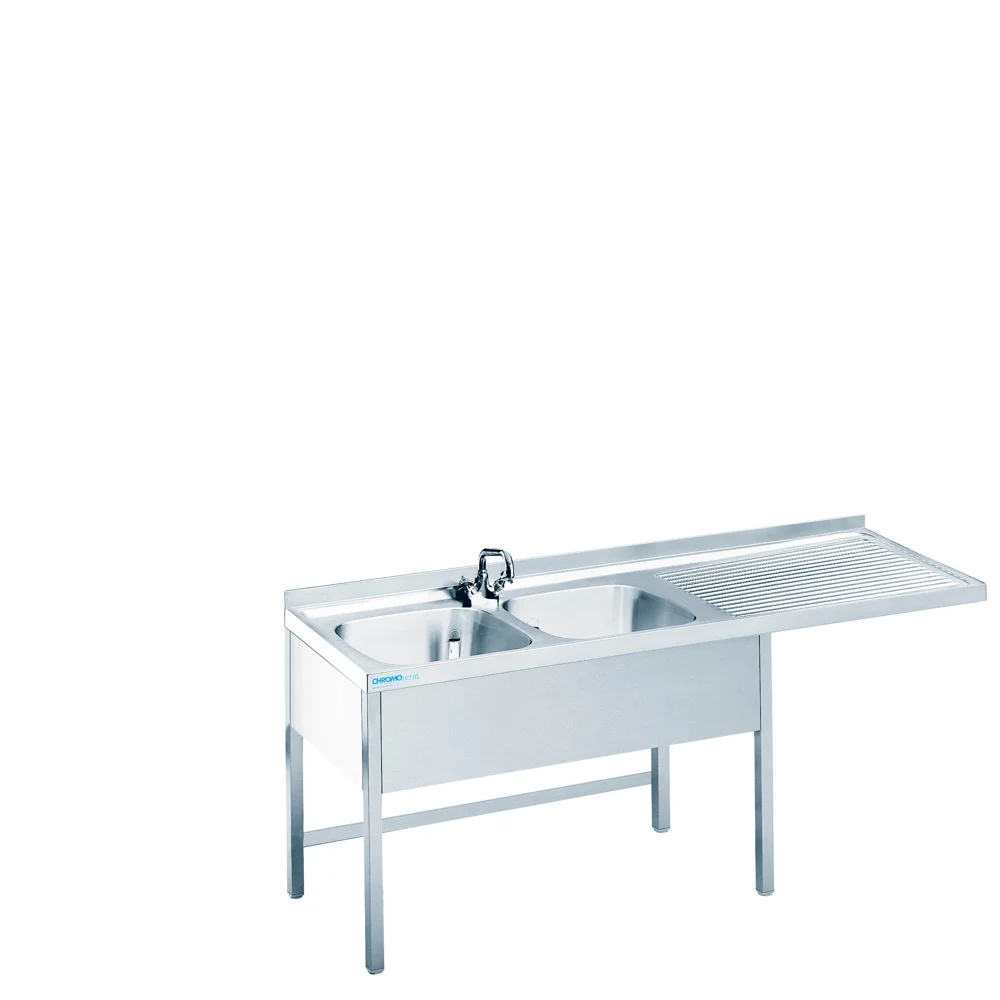 Bild von Spülcenter mit 2 Becken links, offen - 1500x600x850/900 mm