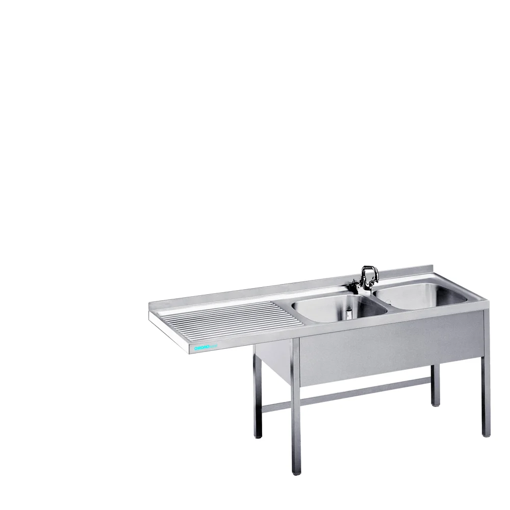 Bild von Spülcenter mit 2 Becken rechts, offen - 1500x600x850/900 mm