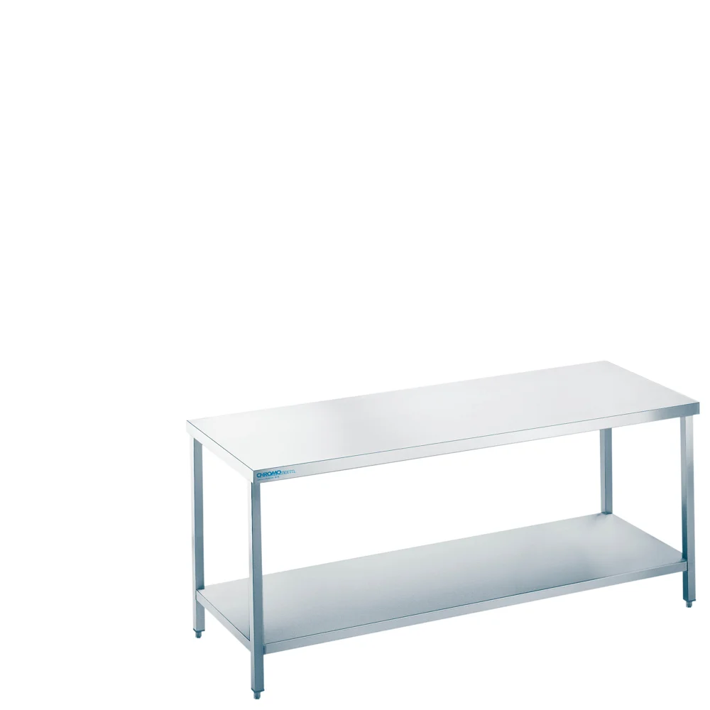 Bild von Arbeitstisch mit Zwischenboden, mit Tischplatte allseits ab - 400x600x850/900 mm