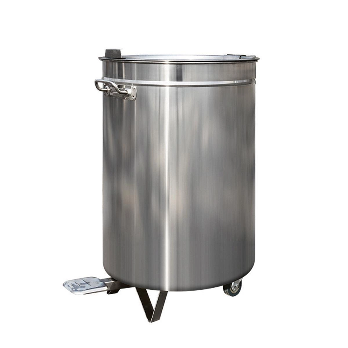 Bild von Mülleimer aus Edelstahl, 95L, mit Fußpedal