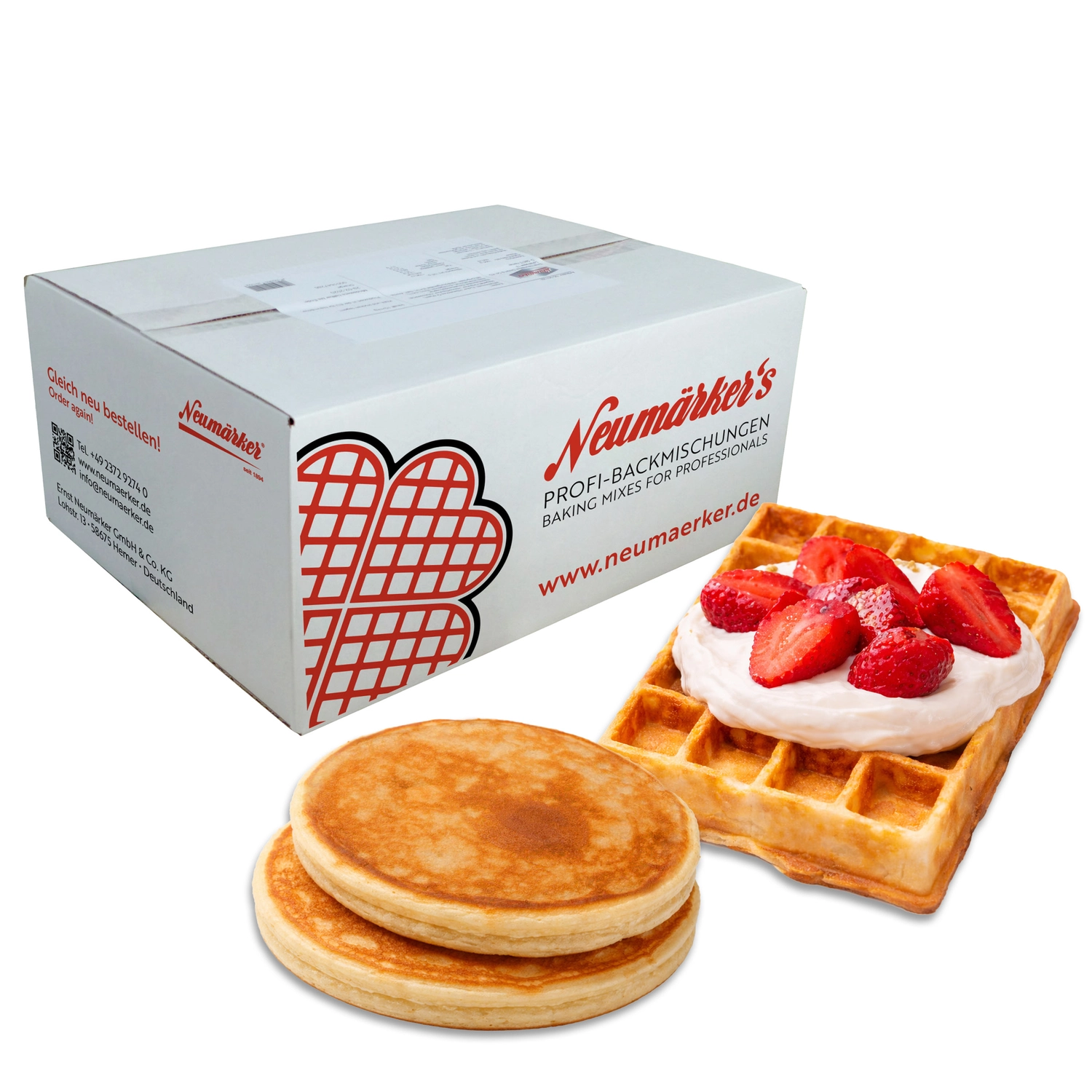 Bild von Neumärker Protein-Waffel & Pancake Ready-Mix | Gastro-Backmischung für Protein-Waffeln und Protein-Pancakes | Karton à 10 kg (10x 1 kg)