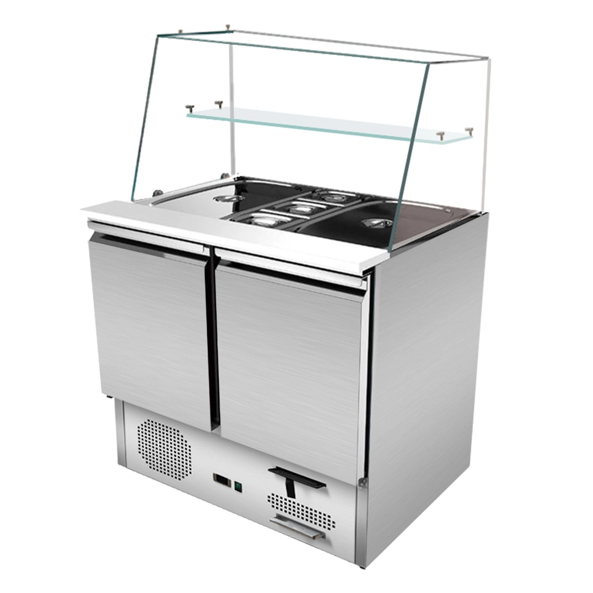 Bild von Saladette 2 Türen, 90 x 70 gerader Glasaufbau, Klarglas