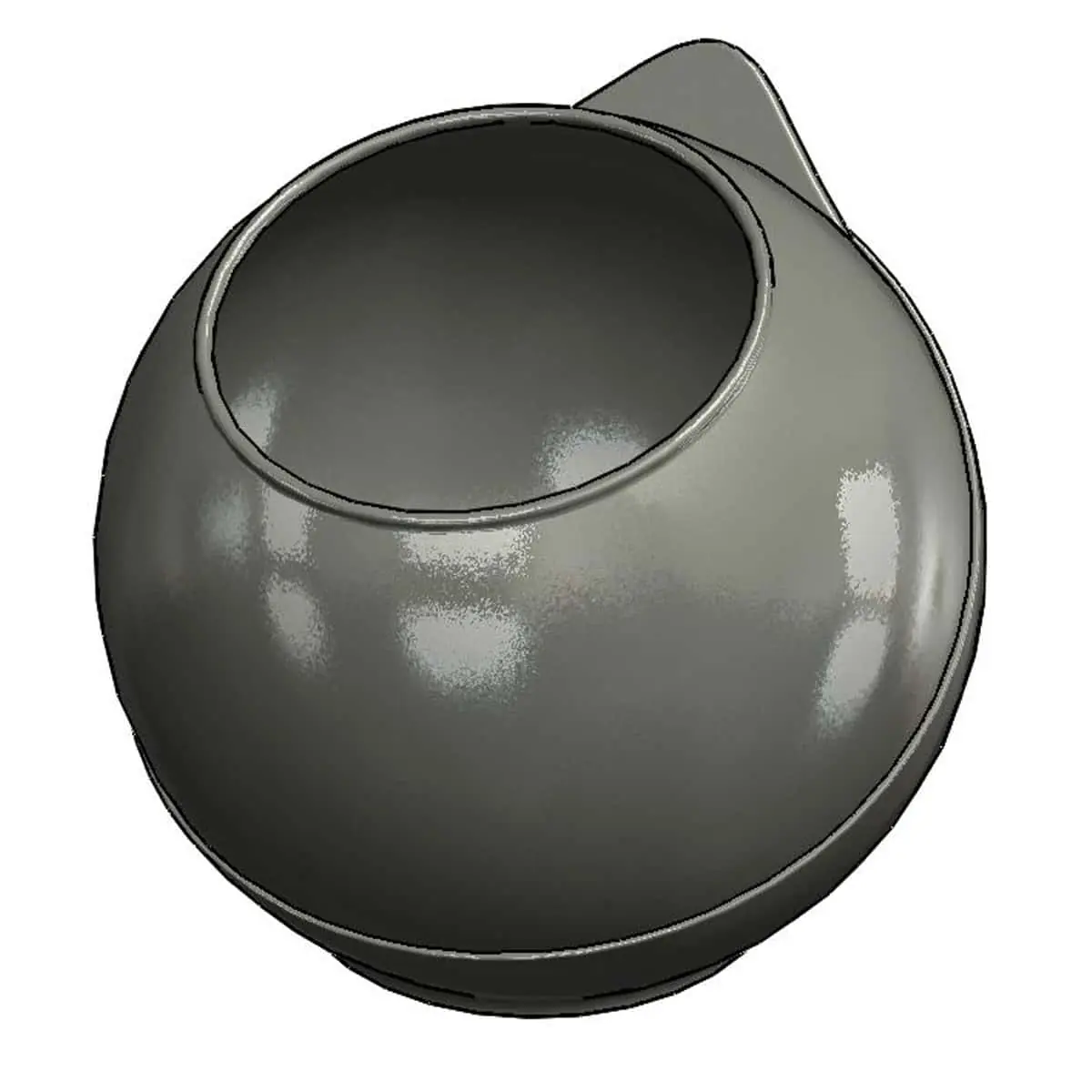 Bild von Porzellankugel, grau 3,5 Liter ohne Deckel