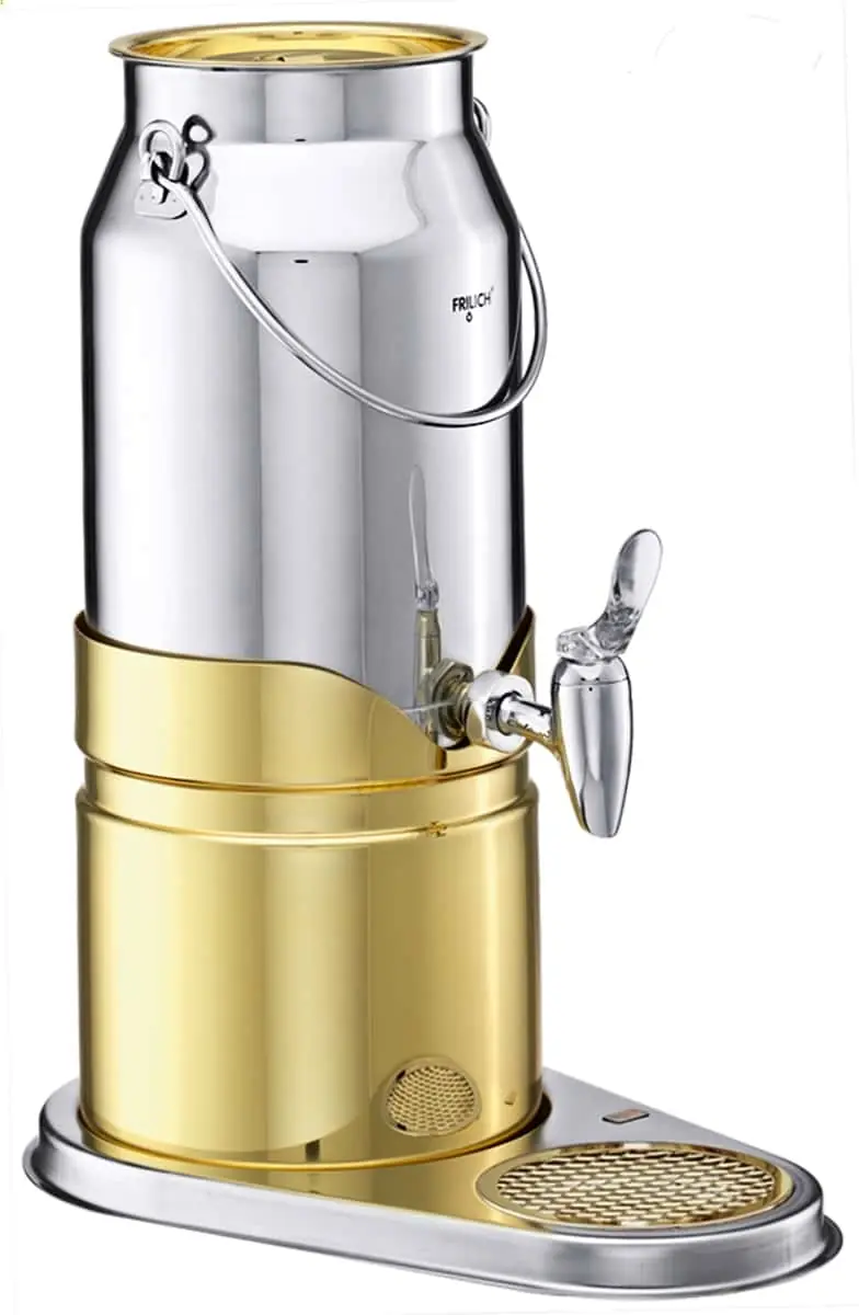 Bild von UNISON 'Milchkanne 5 l' Gold, EdelstahlHahn Crasheisröhre, Kühlakku
