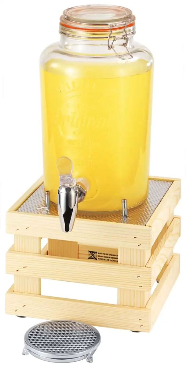 Bild von RAISER NATURE 'Barrel' Glasdispenser 5 Liter m.Fuß aus Fichtenholz