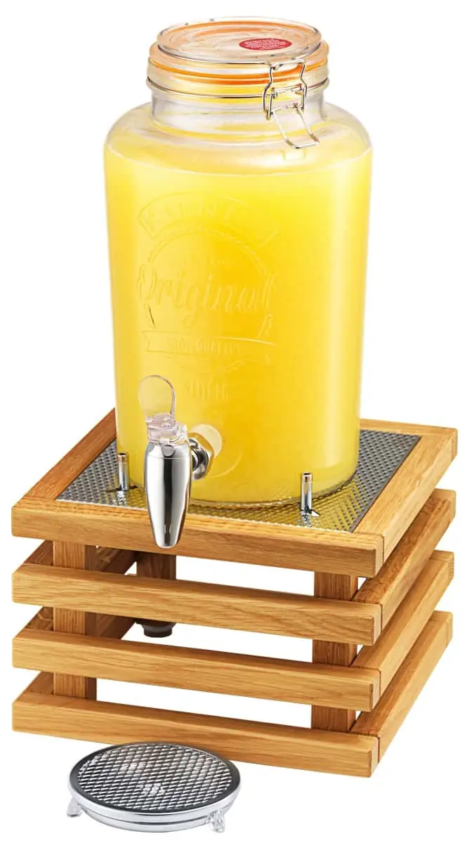 Bild von RAISER OAK 'Barrel' Glasdispenser 5 Liter m.Fuß aus Eichenholz