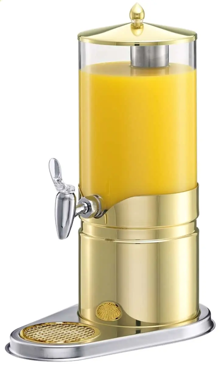 Bild von UNISON 'Saftkanne 5 Liter' Gold, EdelstahlHahn, Kühlakku