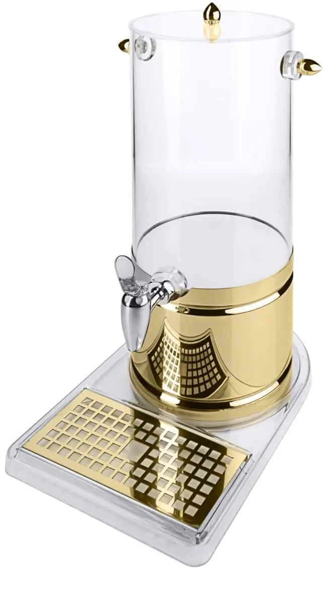 Bild von UNISON 'Saftkanne 9 Liter' Gold, Acrylglasbehälter EdelstahlHahn