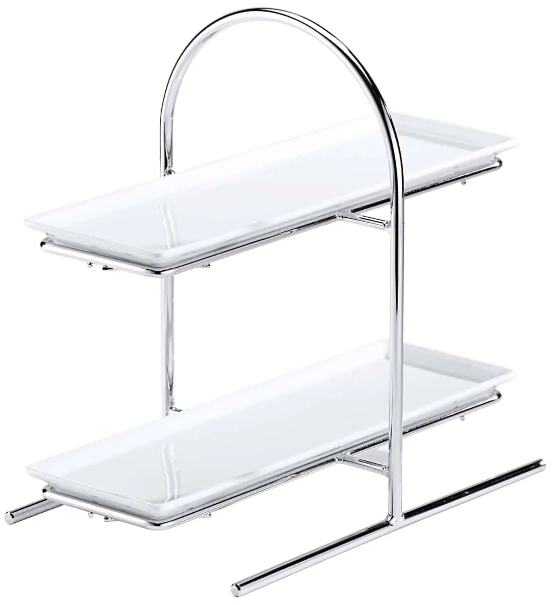 Bild von UNISON 33x11 'Tisch Etagere' m. 2 Porzellanpl., 32,5x19cm, H: 30,5cm