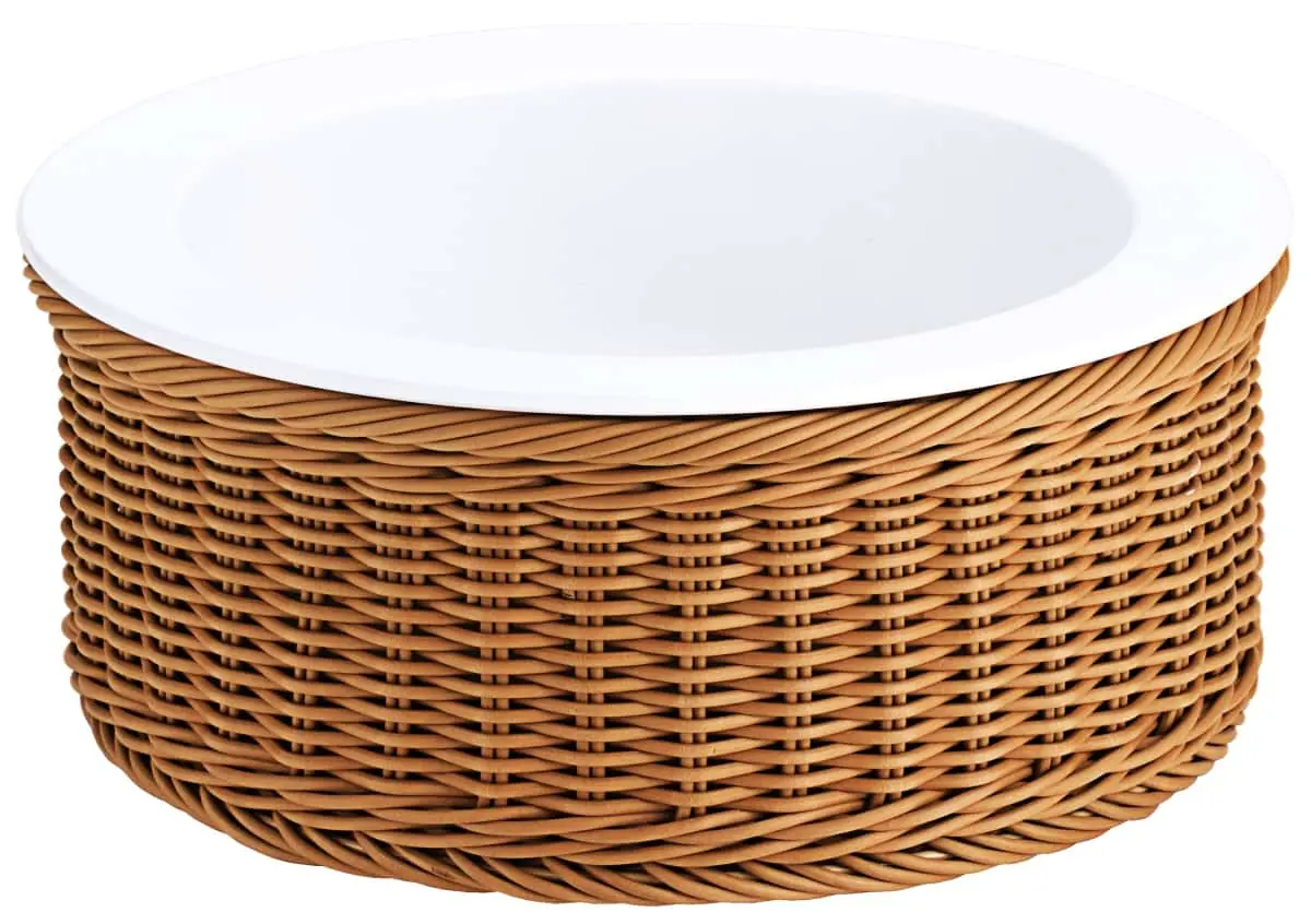 Bild von PICKNICK 'Frischeschale' m.Porzellanschale, Korbstandfuß,beige