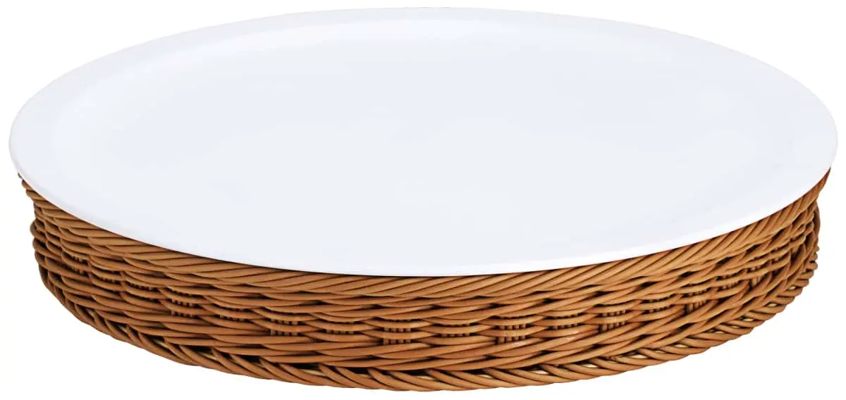 Bild von PICKNICK 'Frischeplatte' mit Porzellanplatte, Korbstandfuß, beige
