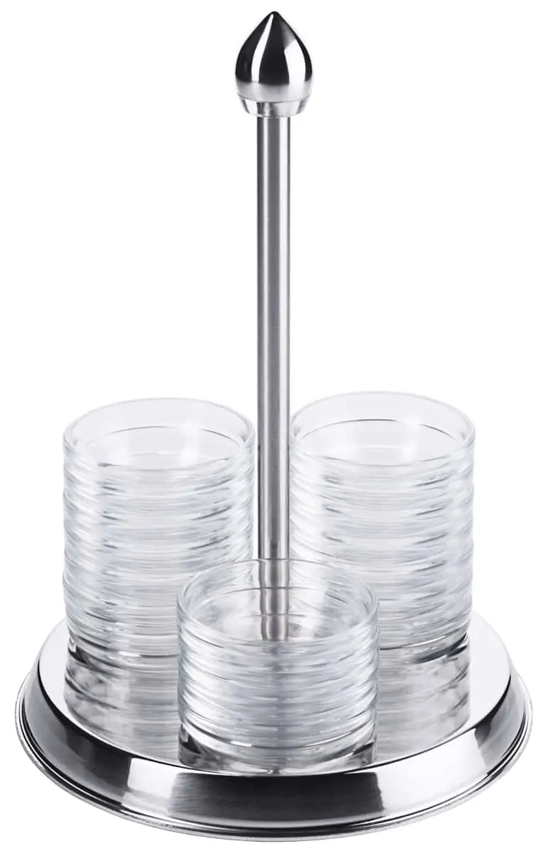 Bild von UNISON 'Schälchenhalter Mini' aus Edelstahl, 30 Glasschälchen