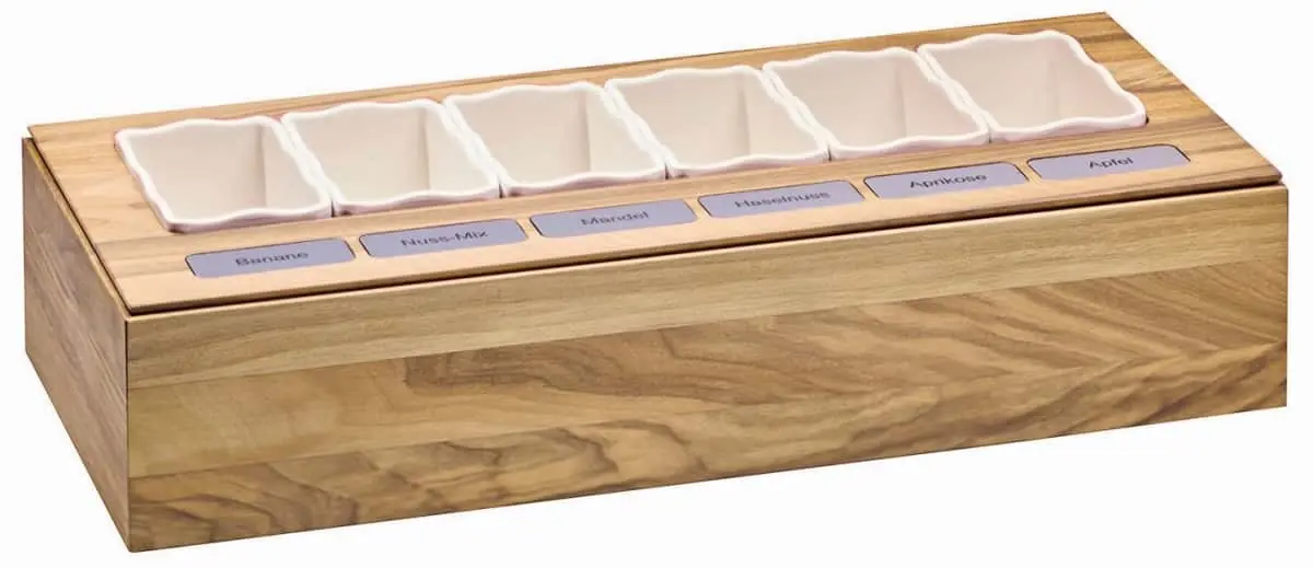 Bild von BOX OAK 'Brain Food Display' aus Eichenholz, 6 Behälter