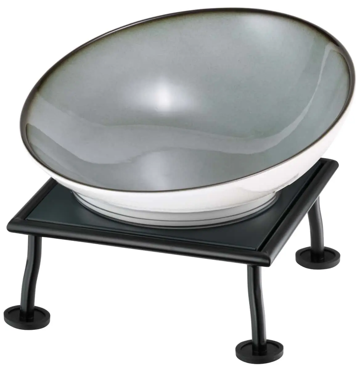 Bild von RAISER RUSTIC 'Buffetschale', grau, Metallfuß, H: 22,7cm