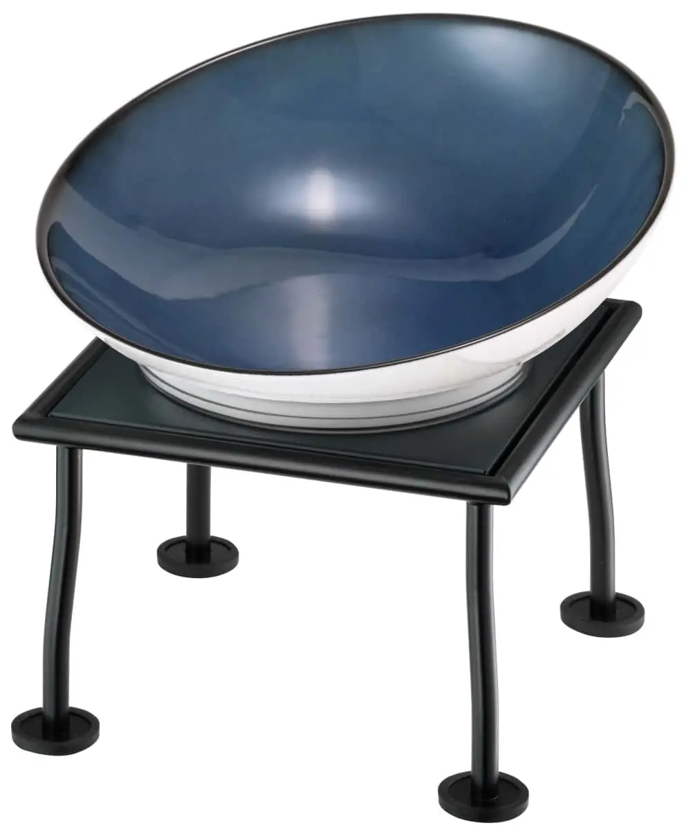 Bild von RAISER RUSTIC 'Buffetschale' Porzellan, blau, Metallfuß, H: 27,7cm
