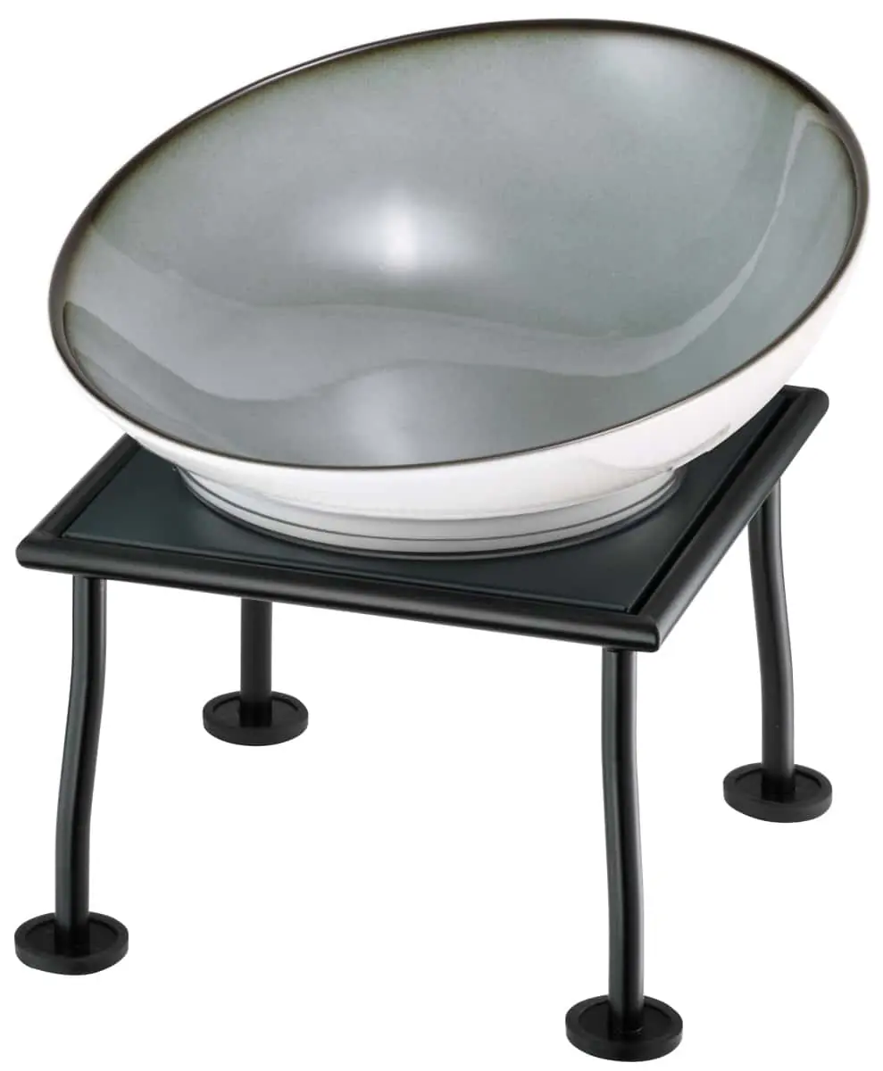 Bild von RAISER RUSTIC 'Buffetschale' Porzellan, grau, Metallfuß, H: 27,7cm