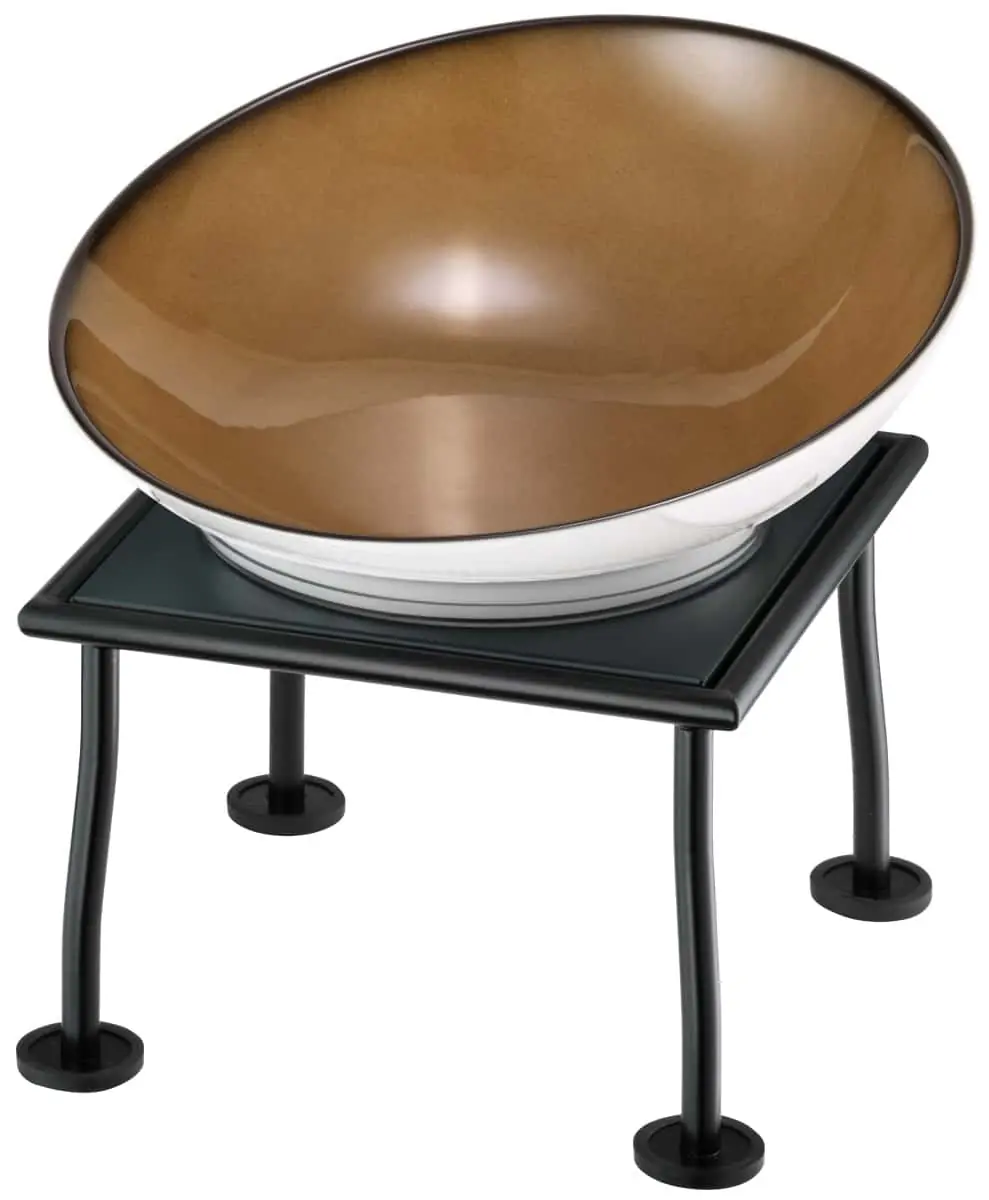 Bild von RAISER RUSTIC 'Buffetschale' Porzellan, caramel, Metallfuß, H:27,7cm