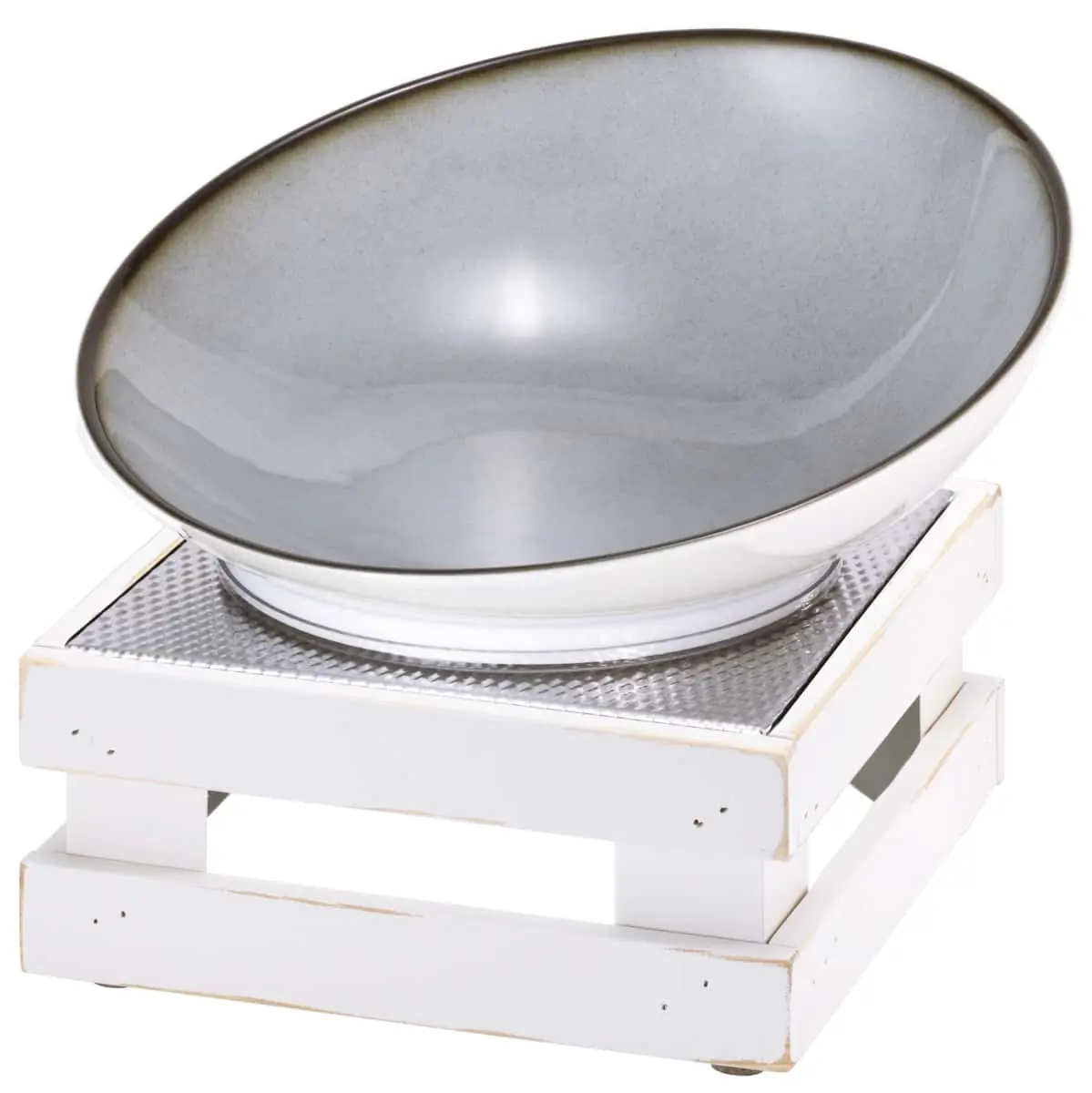 Bild von RAISER VINTAGE 'Buffetschale' Porzellan, grau, Holzfuß, H: 22,0cm