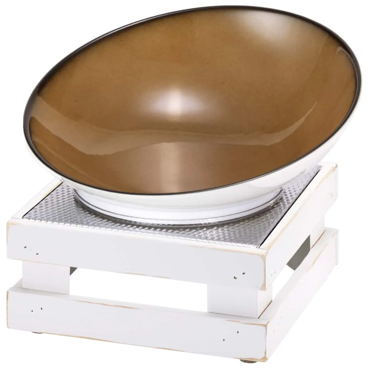 Bild von RAISER VINTAGE 'Buffetschale' Porzellan, caramel, Holzfuß, H:22,0cm