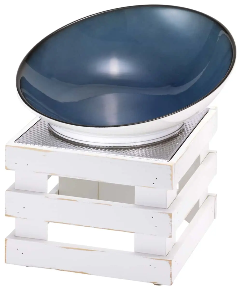 Bild von RAISER VINTAGE 'Buffetschale' Porzellan, blau, Holzfuß, H: 28,5cm