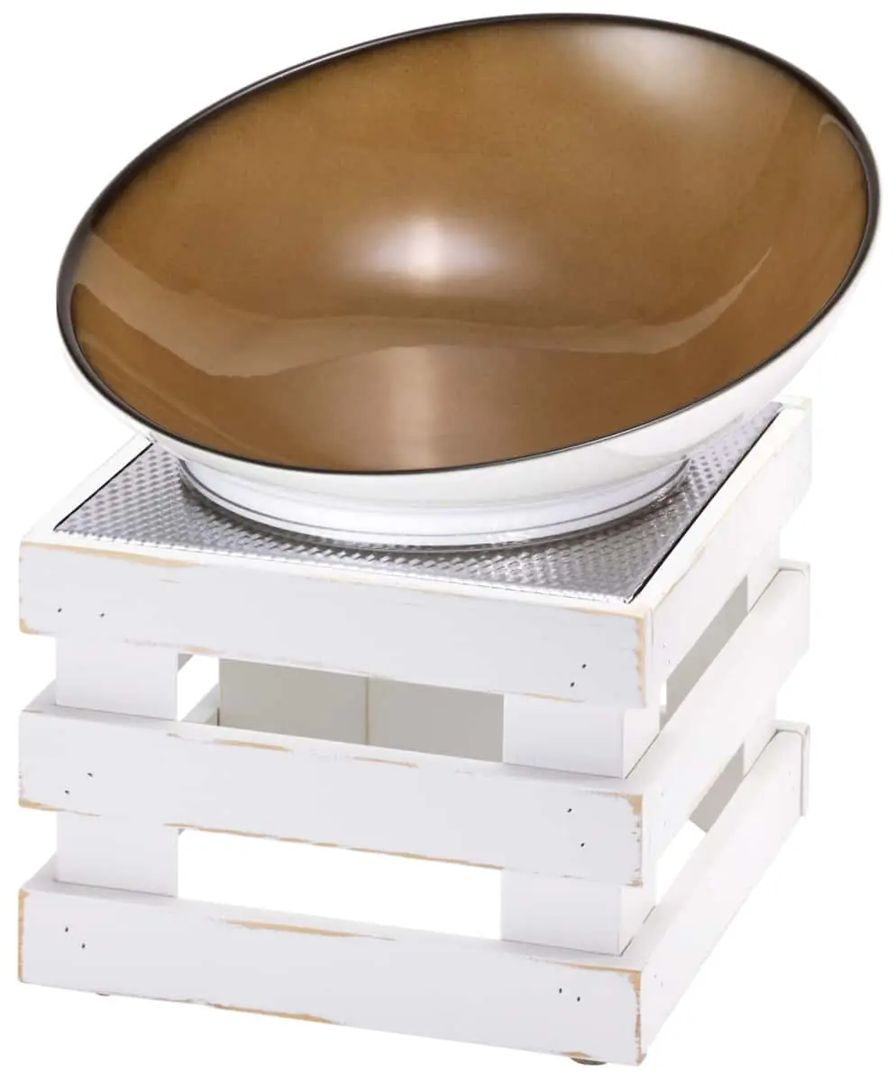 Bild von RAISER VINTAGE 'Buffetschale' Porzellan, caramel, Holzfuß, H:28,5cm