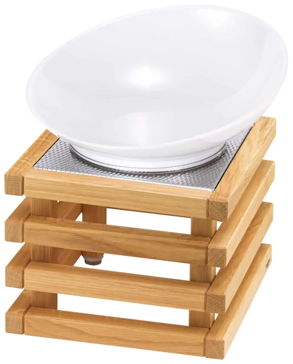 Bild von RAISER OAK 'Buffetschale' Porzellan, weiß, Holzfuß, H: 28,5cm