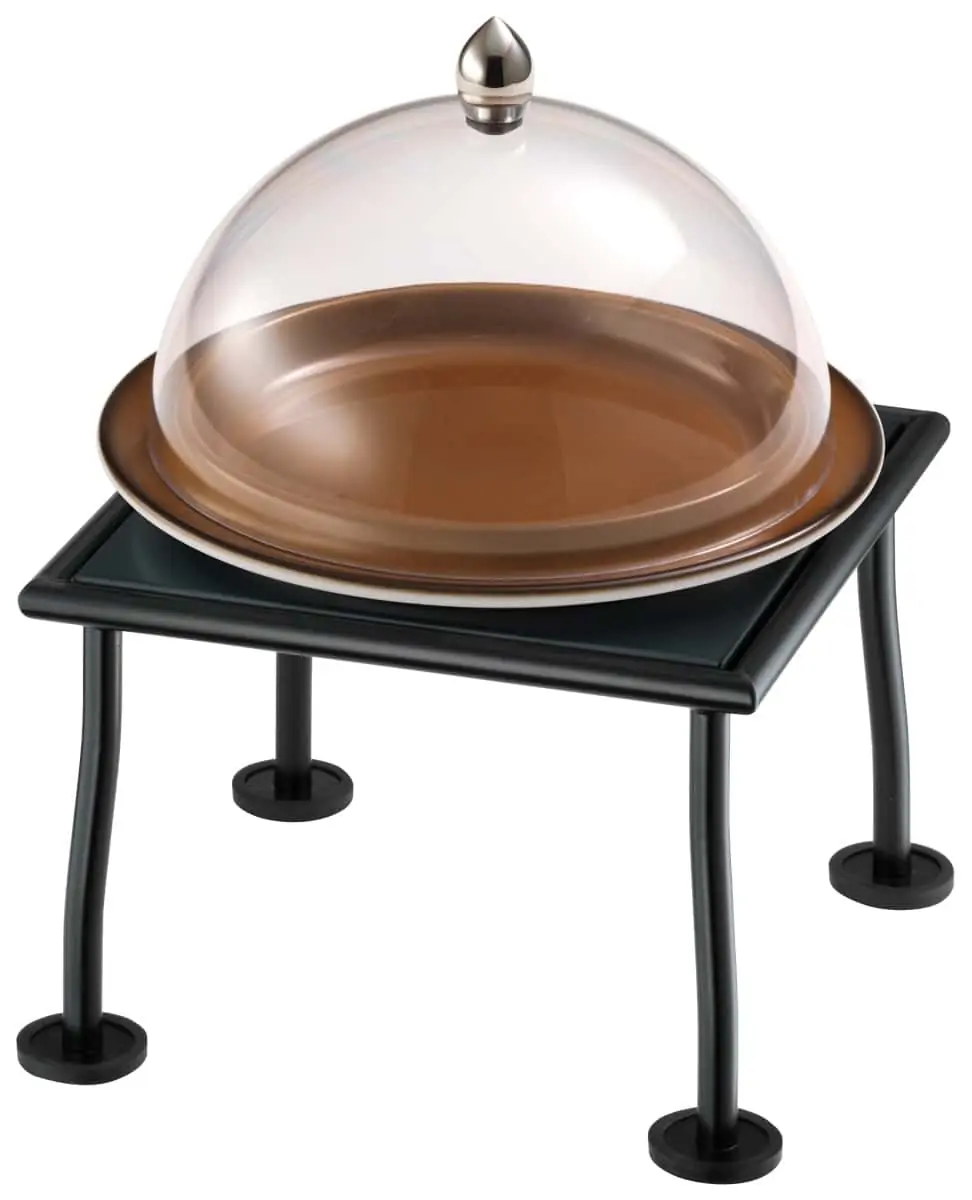 RAISER RUSTIC 'Clochenplatte' mit Porzellanteller, caramel, H:31,0 cm