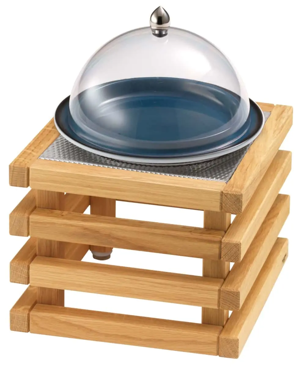 Bild von RAISER OAK 'Clochenplatte' mit Porzellanteller, blau, H:31,8 cm