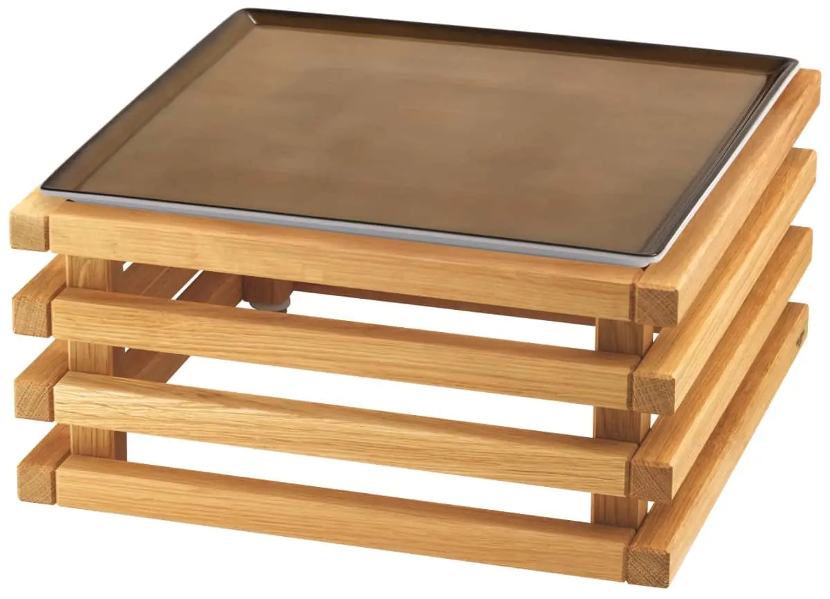 Bild von RAISER OAK 'Frischeplatte' Porzellan, caramel 33x33, H: 18,3 cm