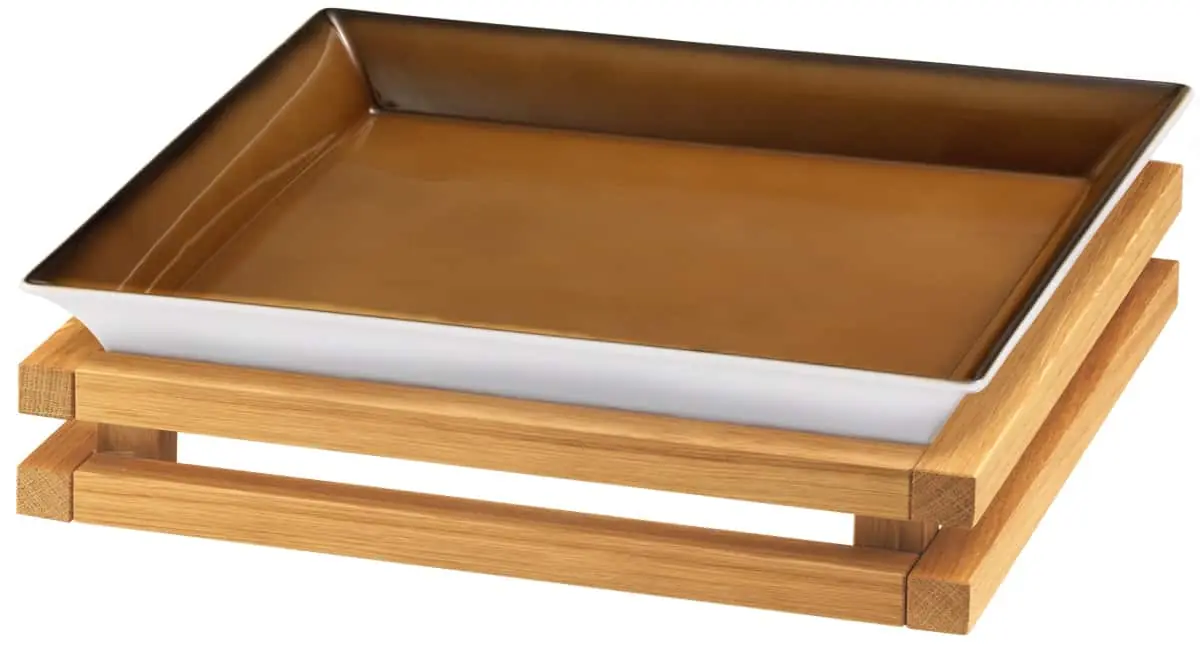 Bild von RAISER OAK 'Frischeschale' Porzellan, caramel 33x33, H: 12,0cm