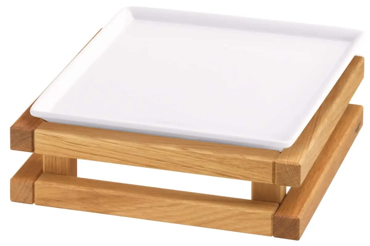 Bild von RAISER OAK 'Frischeplatte' Porzellan, weiß 23x23, H: 8,9 cm