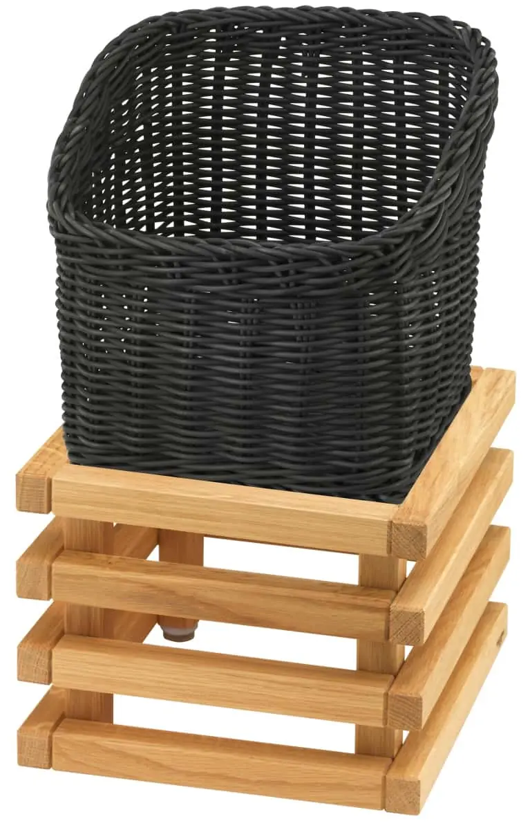 Bild von RAISER OAK 23x23 'Brotkorb' Korb aus PP, grau (H: 39,6cm)