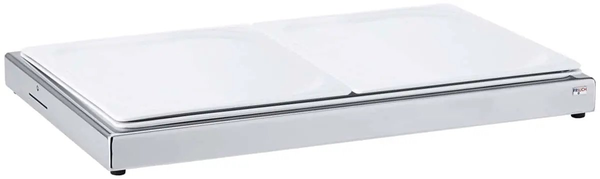 Bild von UNISON GN 'Frischeplatte' mit 2x 1/2 GN Porzellanplatte, Kühlkissen
