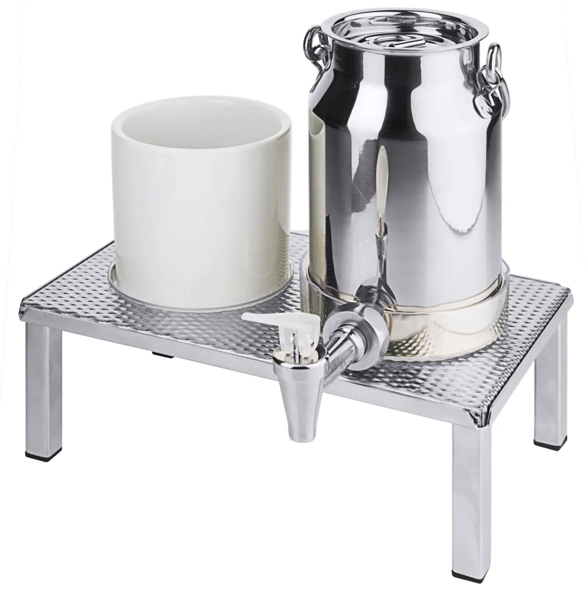 Bild von RAISER INOX 'Milchstation'mit Edelstahlkanne 1,0 Liter und Porzellanbecher 0,6 Liter