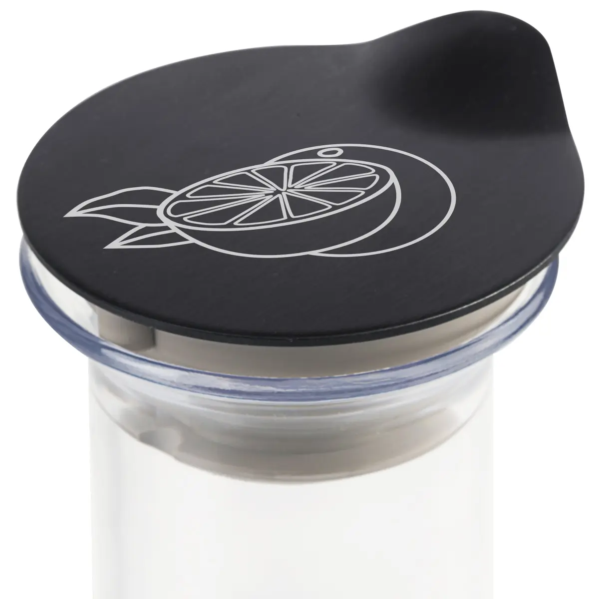 Bild von CARAFINE/CONNECT BLACK 'Laserbeschriftung' Motif Orange
auf Edelstahldeckel, schwarz